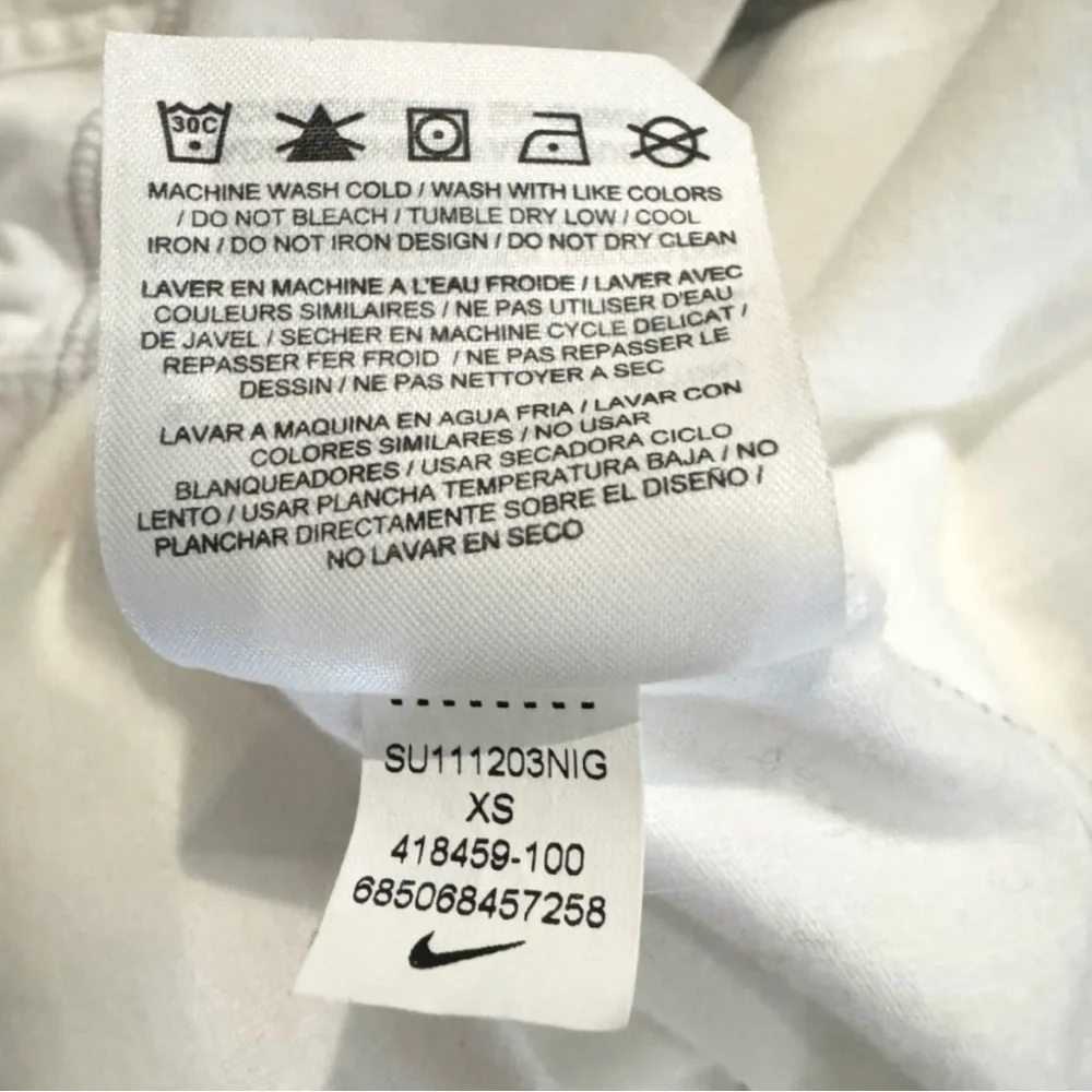 💕NIKE The Athletic Dept. 100% Cotton Long Sleeve Hoodie • White • Size XS - Picture 7 of 8